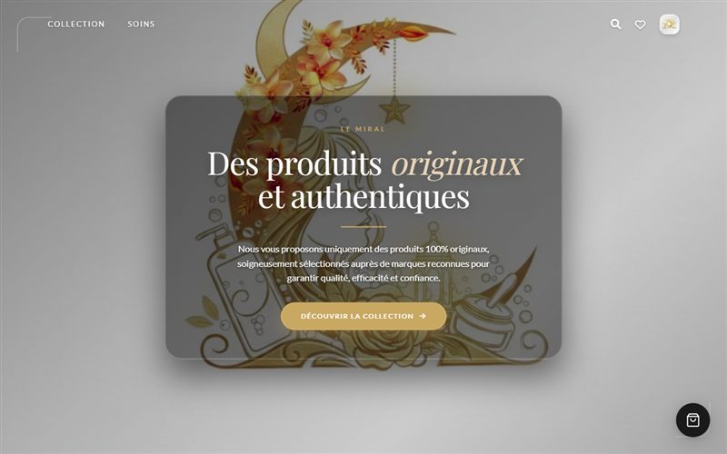 Page d'accueil de LE MIRAL, boutique de produits de beauté
